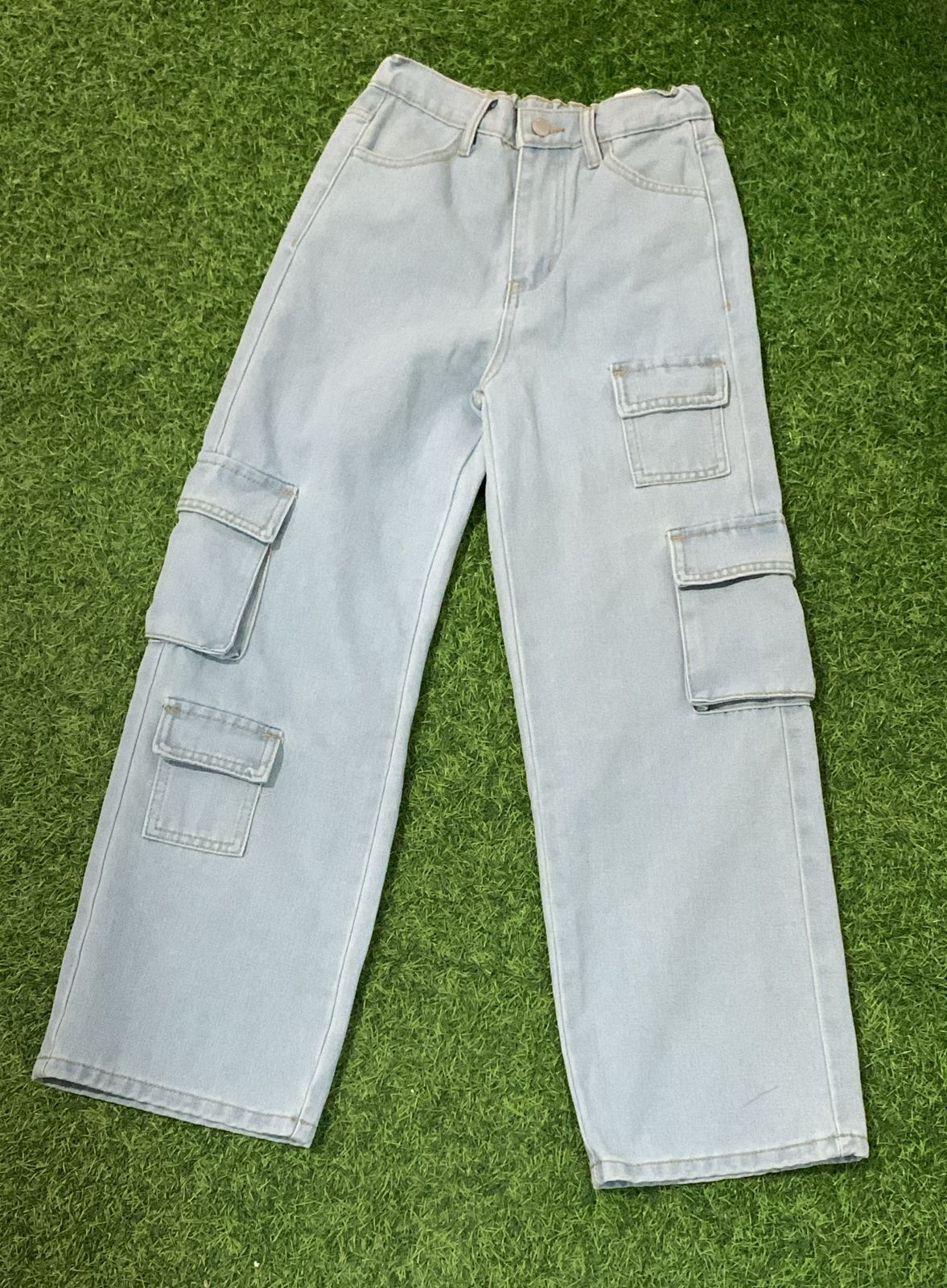 Light Wash Cargo Pants (with mini pockets)