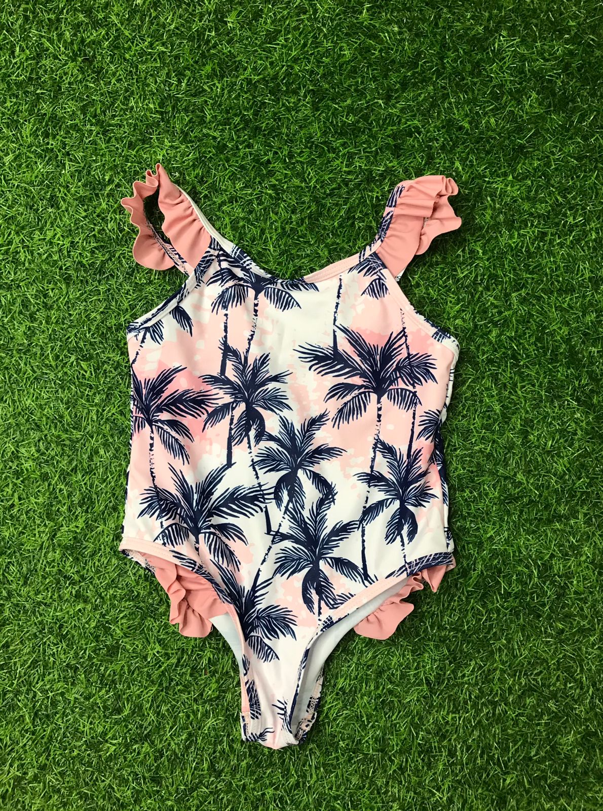 Blush pink palm tree swim wear