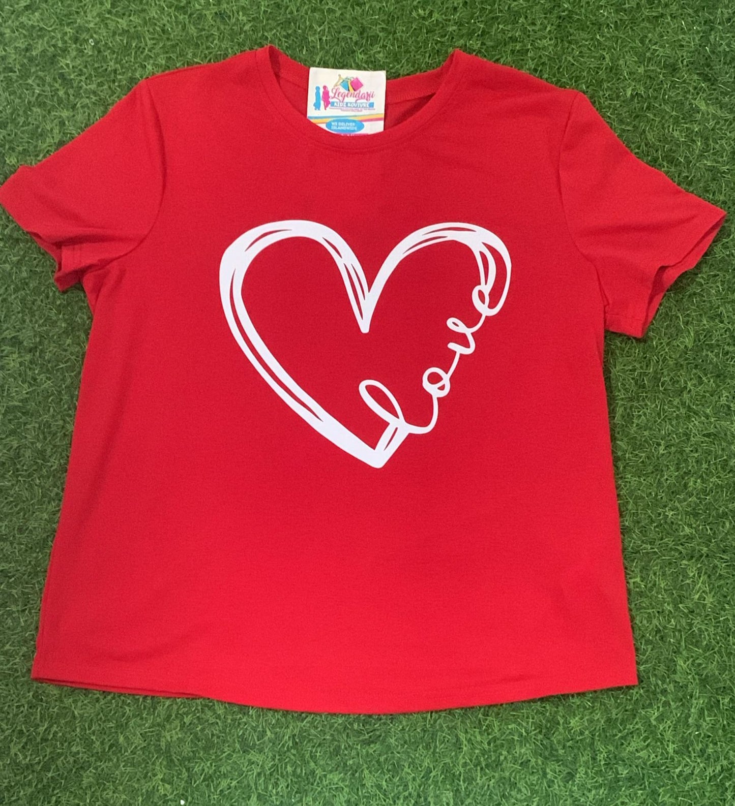 Red heart love top (adult)