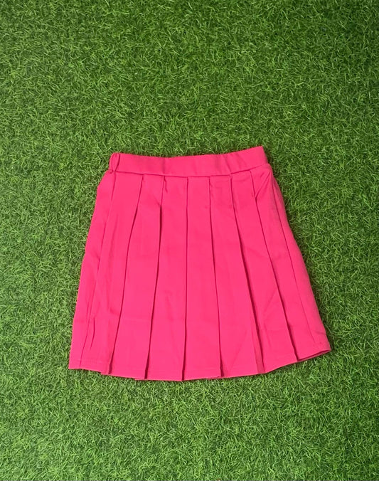 Rose Pink stitch pleated skirt