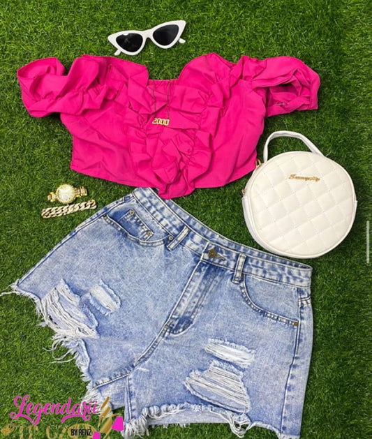 Rose pink crop top