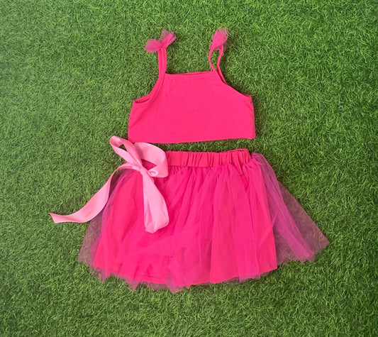 Pink tutu skirt set