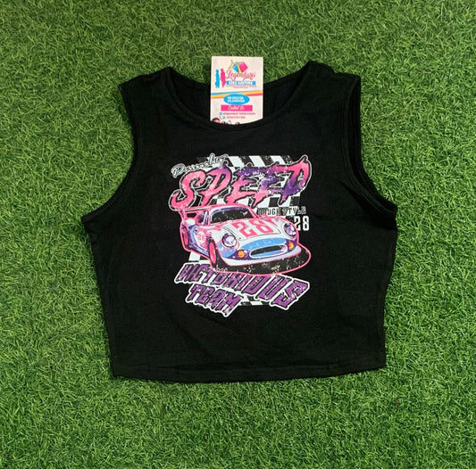 Black Speed Crop Top