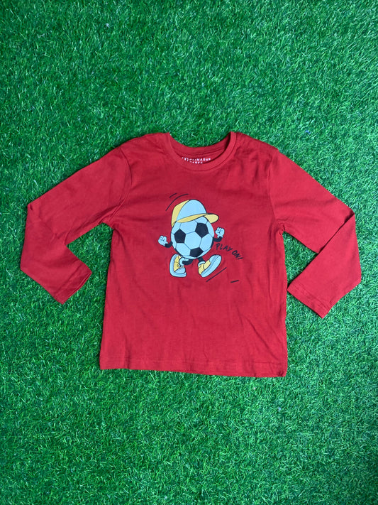 Red long sleeve football top