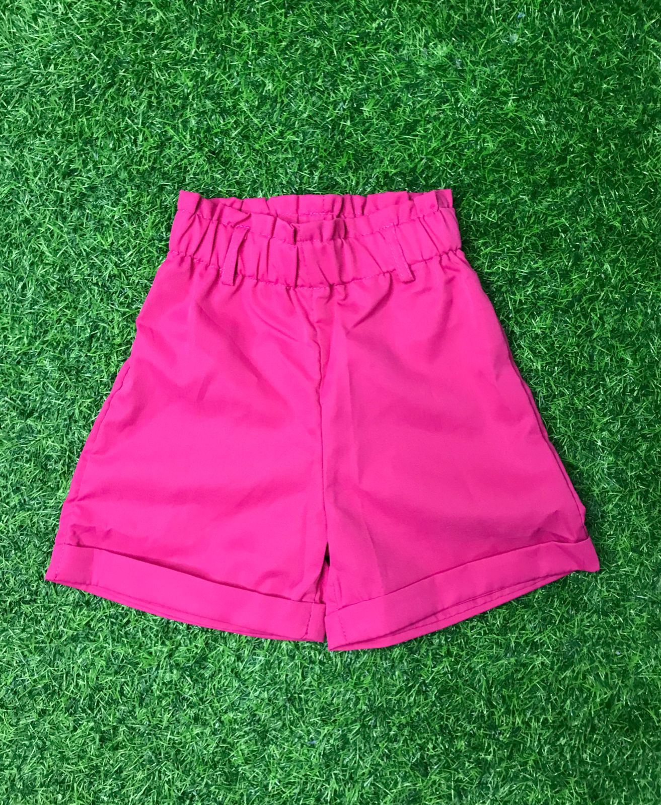 Pink paper bag shorts