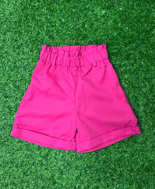 Pink paper bag shorts