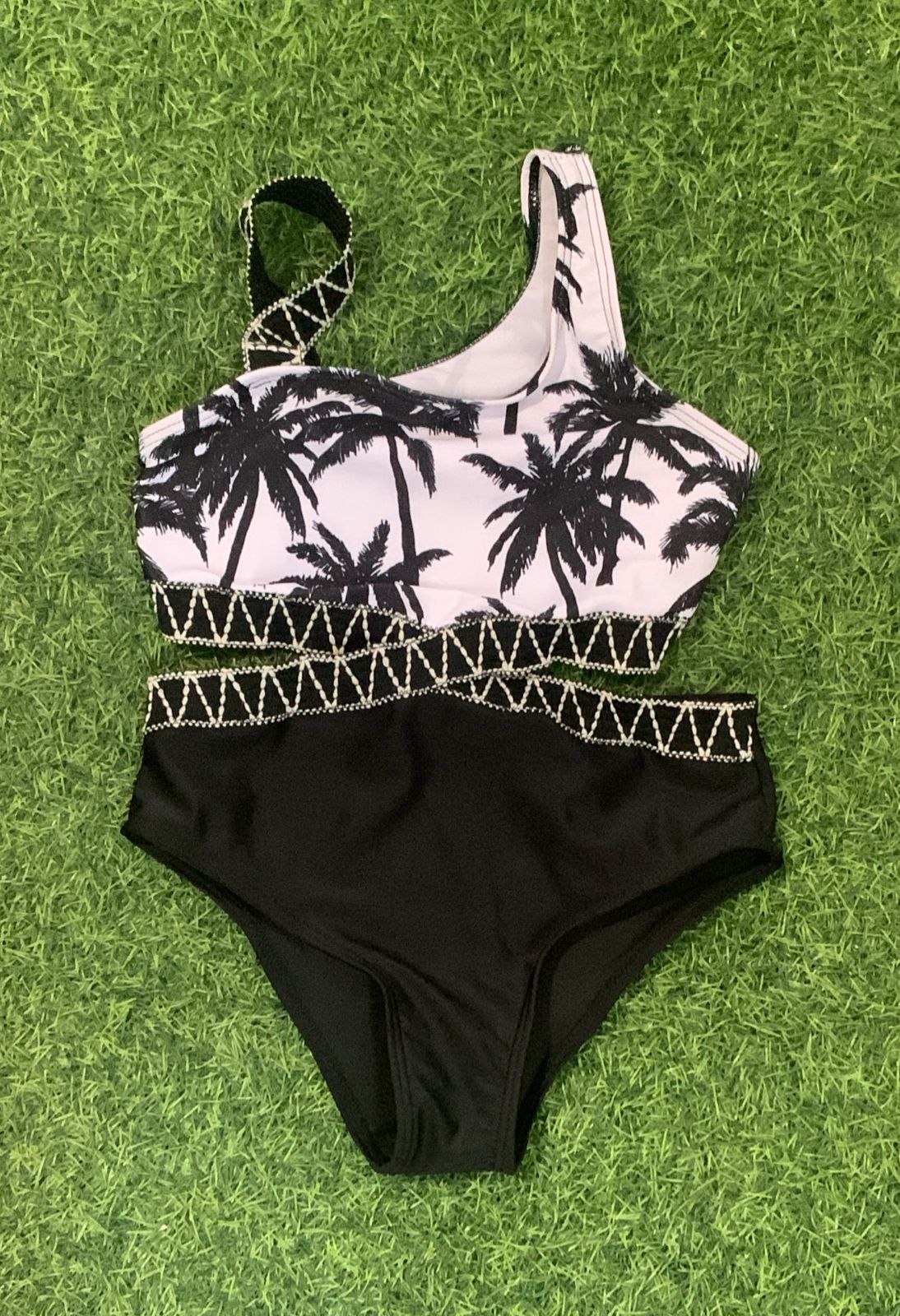 Black palm tree swim wear (little girls)