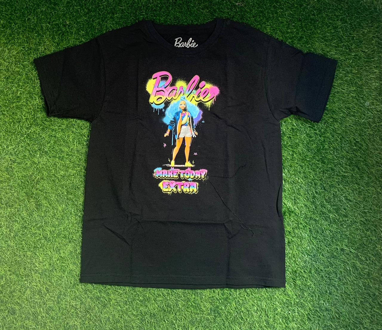 Black graffiti Barbie top