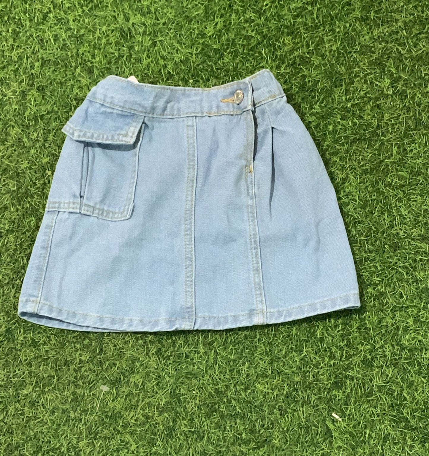 Denim Cargo Skirt (Single Pocket)