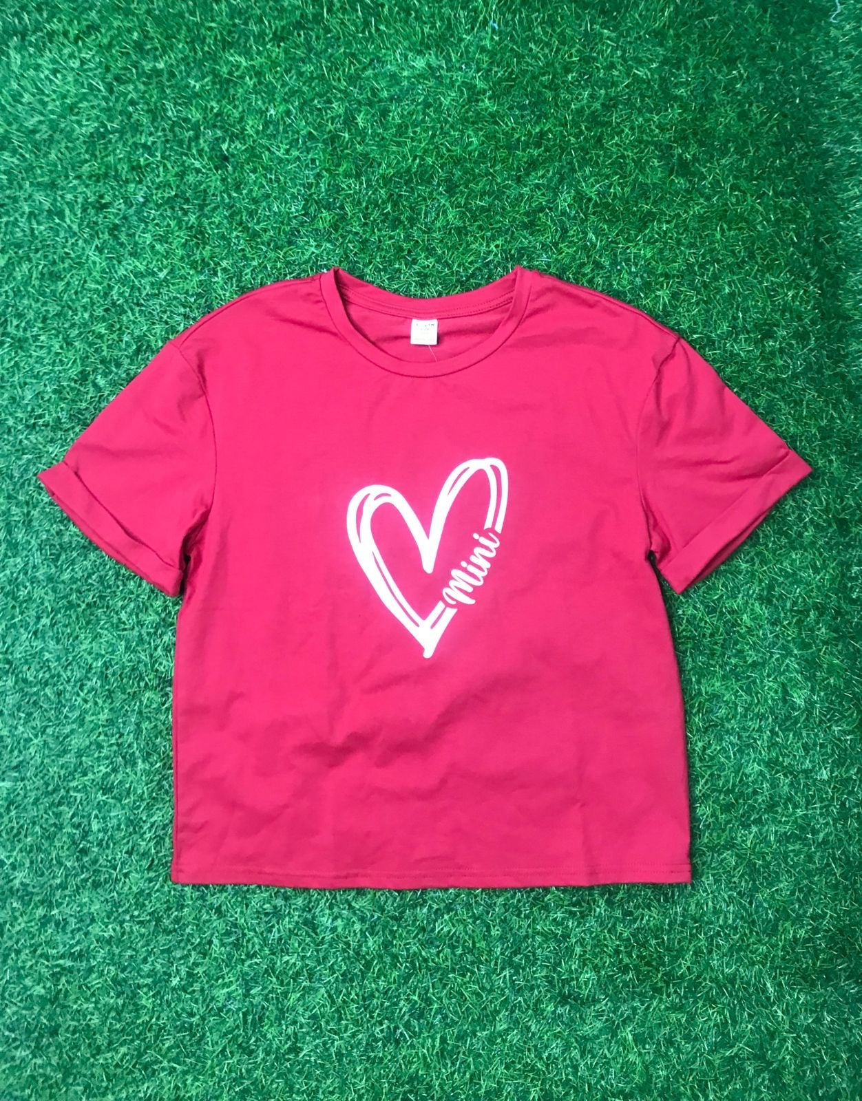 Red mini heart top