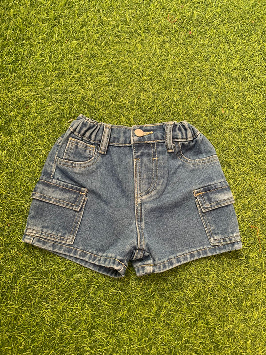 Denim Cargo Shorts