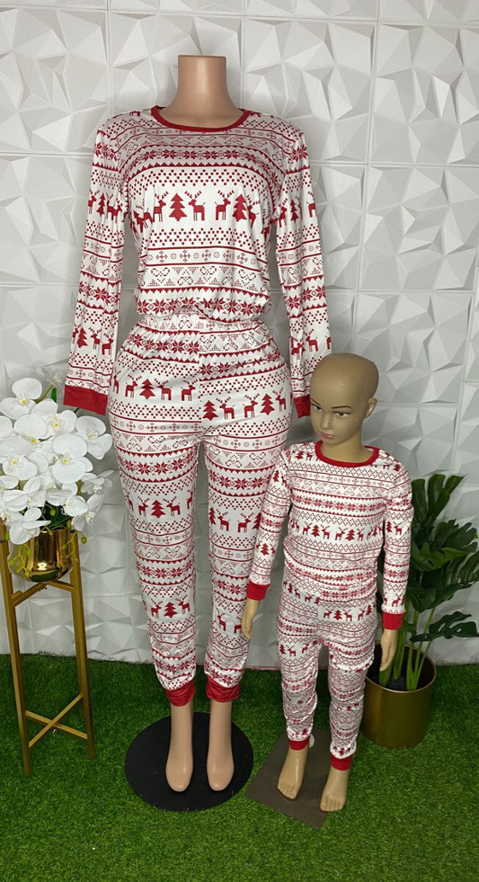 Red and white Christmas pajamas (adult)