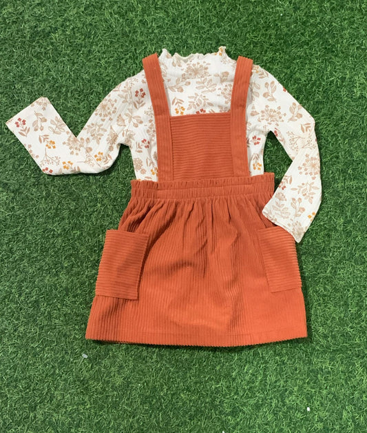 Brown Corduroy Dress Set