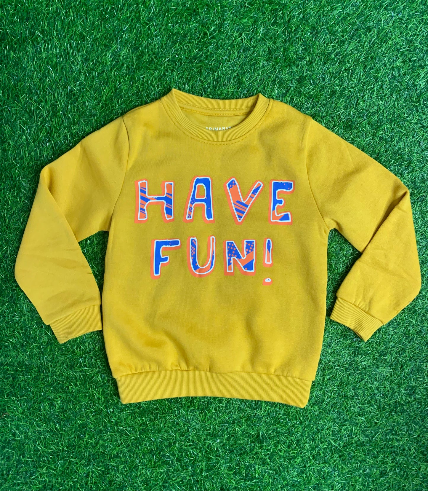 Yellow long sleeve have fun sweater