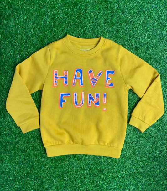 Yellow long sleeve have fun sweater