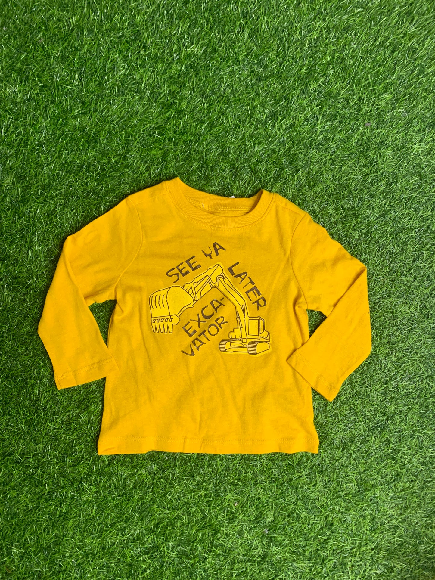 Yellow long sleeve excavator top