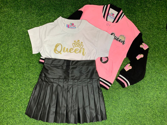 Queen Varsity Skirt set (3 piece)