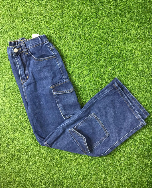 Dark blue single front pocket cargo pants