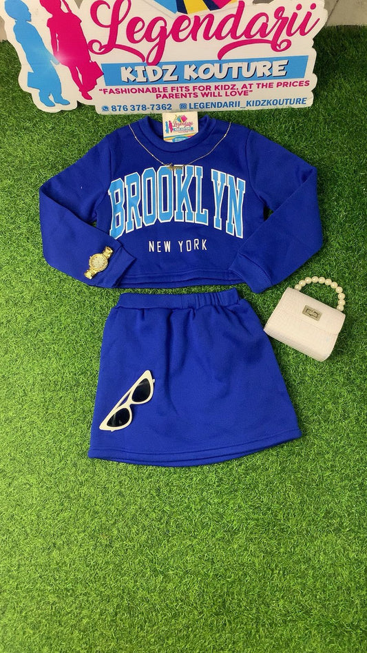 Blue Brooklyn Skirt set