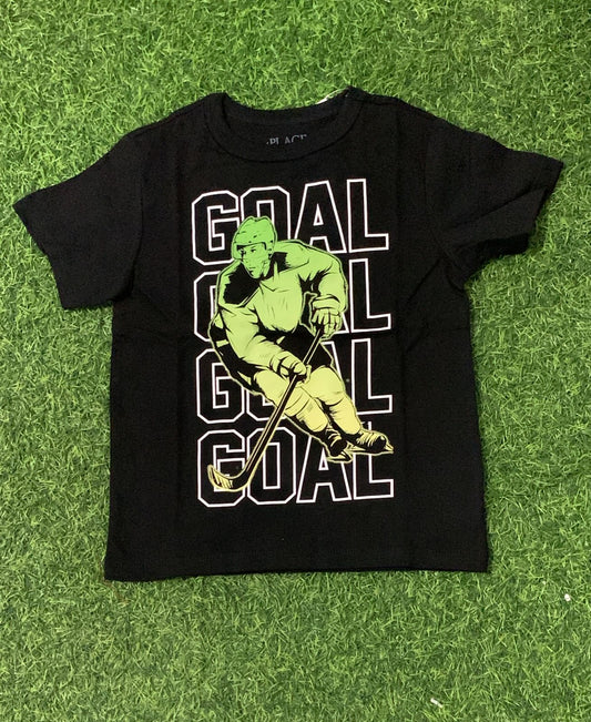 Black & Green Goal Top