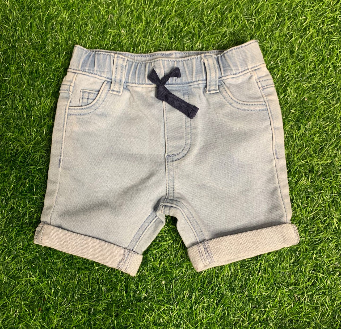 Denim pull on shorts