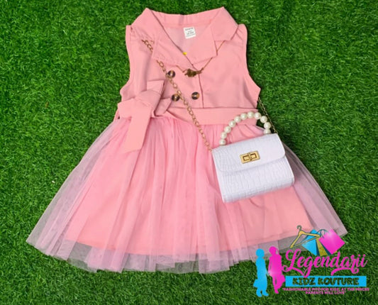 Peach sleeveless tutu dress