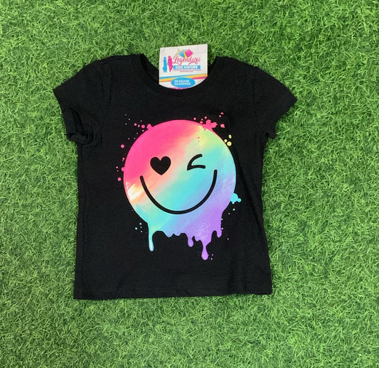 Black smiley face top