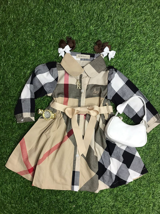 Long sleeve burberry dress