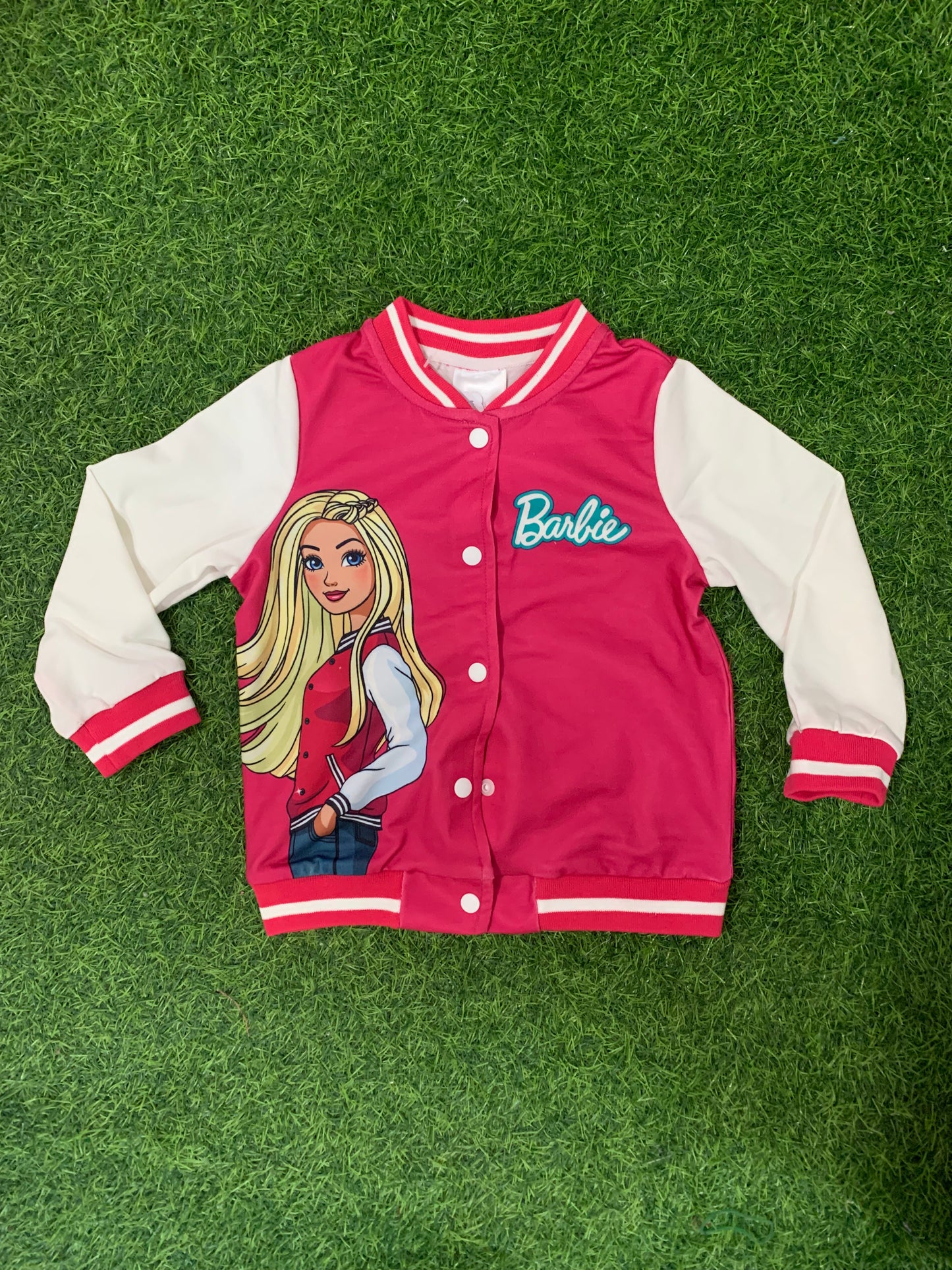 Pink Barbie varsity jacket