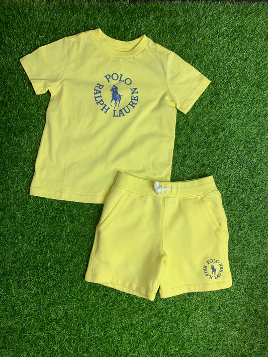 Yellow polo shorts set