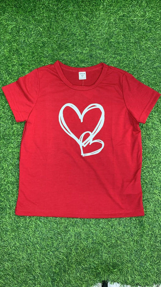 Red double heart top